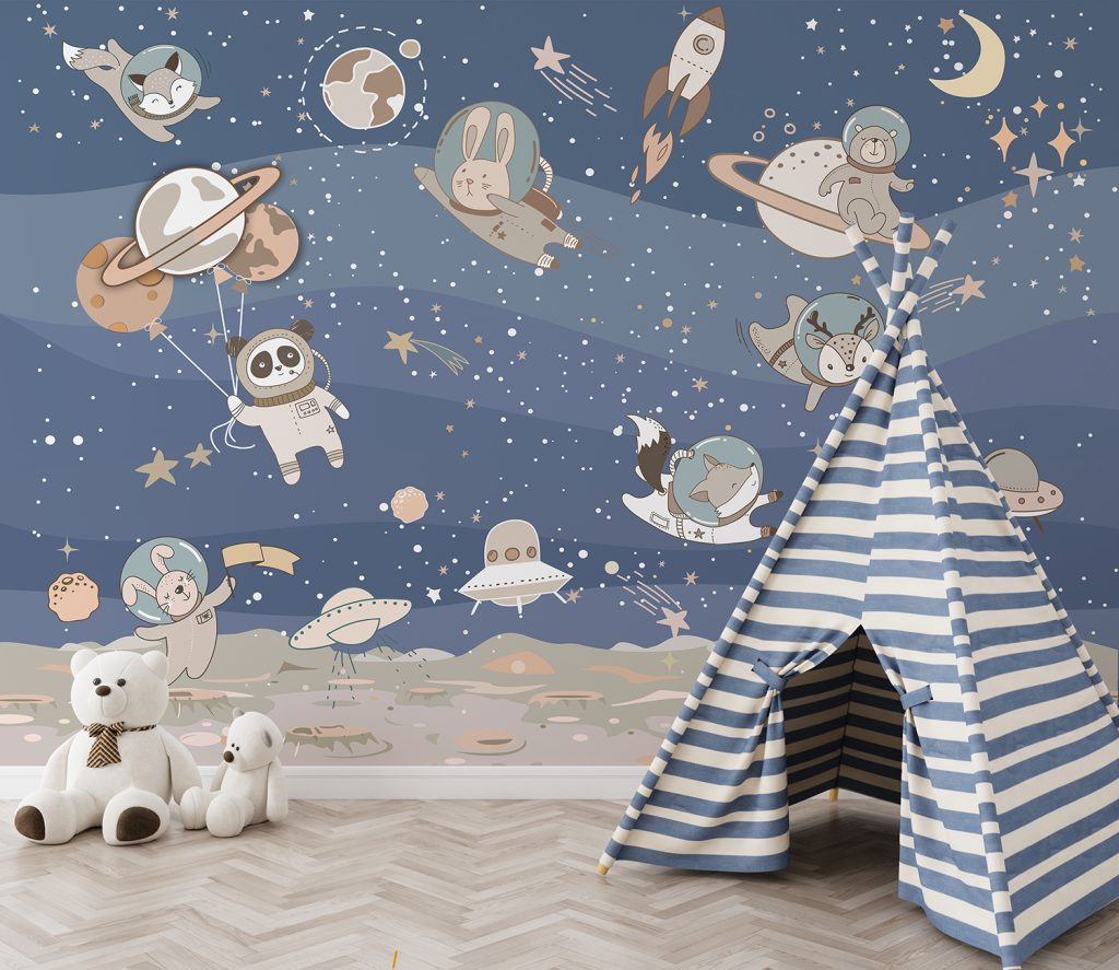 Space Kids Room Wallpaper For Walls