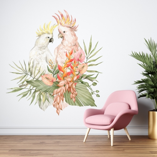 Parrots Bouquets Wall Decals